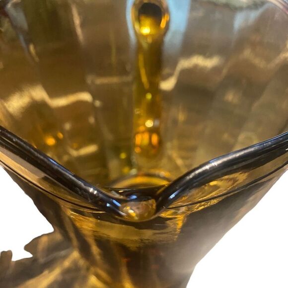 Vintage Amber Glass Jug Pitcher - Picture 6 of 8